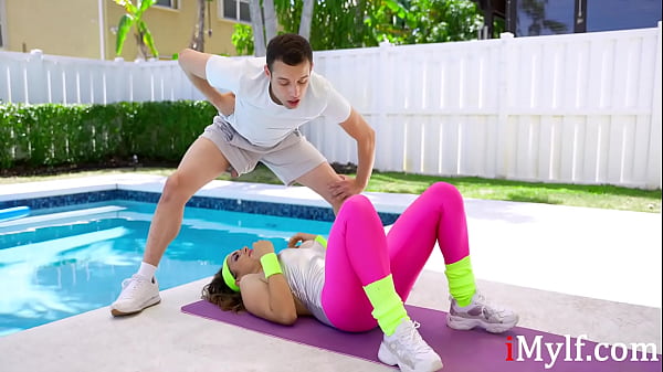 Milf fucks her teen trainer