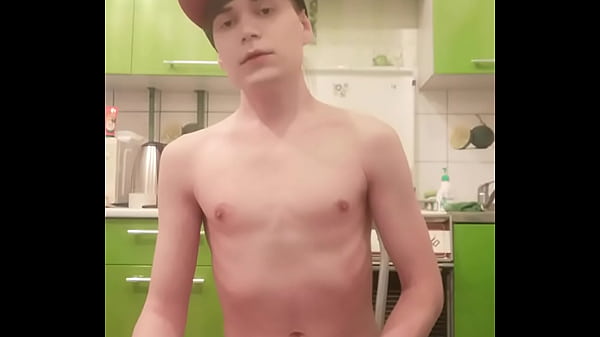 Skinny teen boy, femboy masturbates and sucks, rides a dildo, cums abundantly