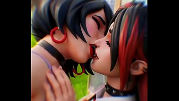 Videogame Battle Royale Fortnite Girls Kissing thumbnail
