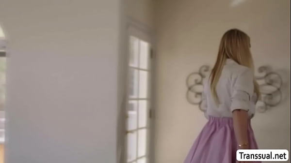 Real estate agent Rachael Cavalli tours her shemale customer Emma Rose to the house.They go to the master bedroom and start kissing each other 