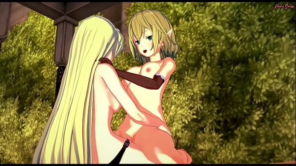 Play MP4 - Ryuu Lion and Aiz Wallenstein have lesbian sex in the garden - Danmachi Hentai