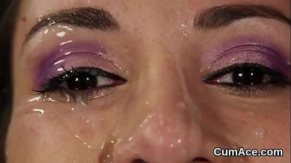 Unmistakable nympho enjoys a throat sucking and lots of load on her face