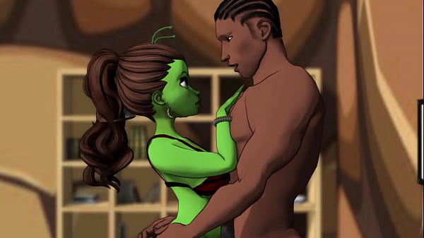 A sexy greenskinnedbig booty aliensteps through aportal_for somebbc action AI powered voices