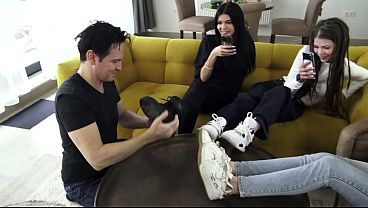 Fun with our foot slave!