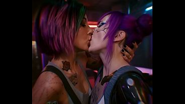 Videogame Night City Cyberpunk Lesbian Grok Imagine thumbnail
