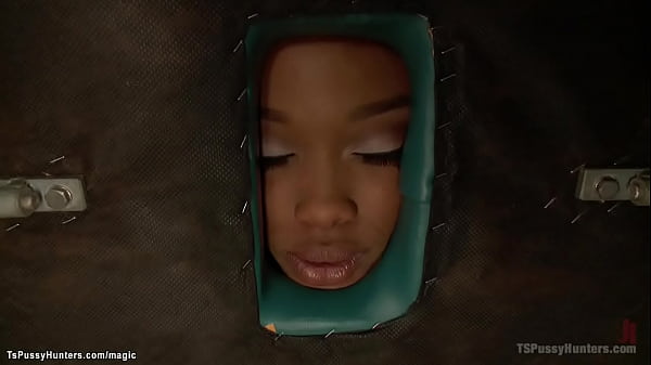 Sexy brunette shemale masseuse Jessica Fox gives massage to hot ass ebony babe Sasha Banks then gets blowjob before fucks her in various positions 