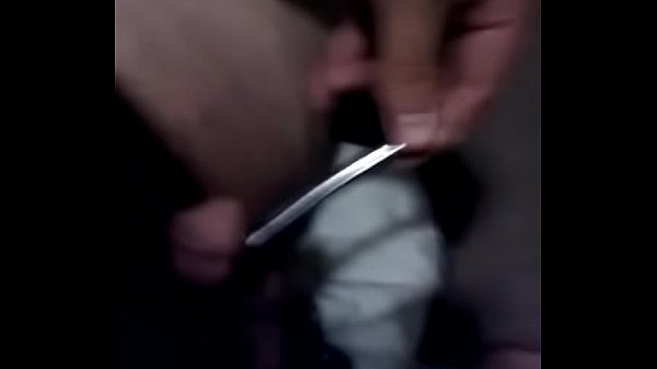 Sounding my cock with my new sounding rod 