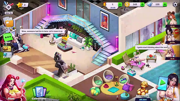 Horny villa game test & girl commentary