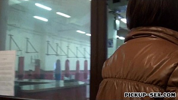 Tight amateur brunette Eurobabe Alexis Brill stuffed for money 