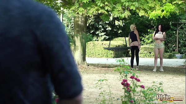 Grandpa caught wanking by 2 teens and gets best_threesome in his_life