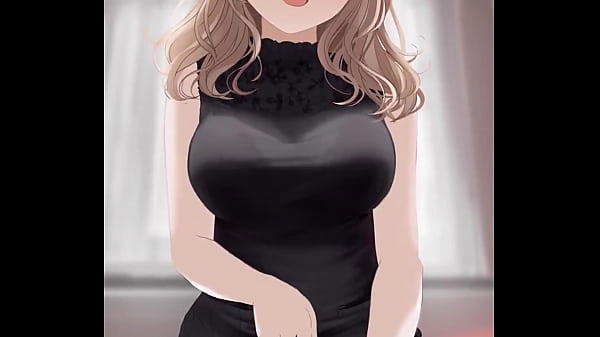 Anime Sexy girl_in blackdress riding dick and getting covered in cum