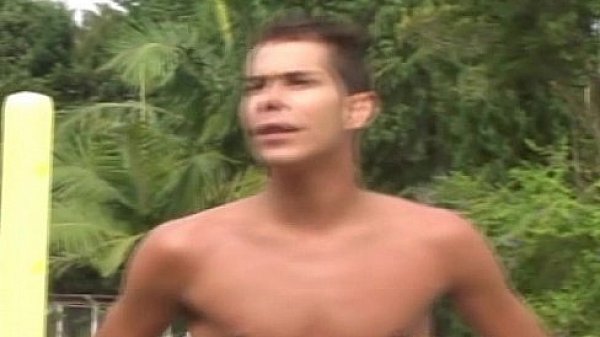 Beefy Gays get a hard fuck beside the pool 