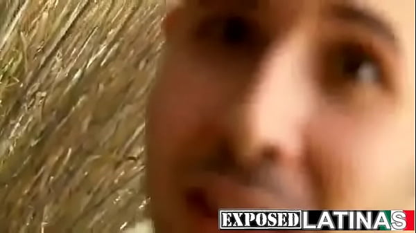 Latina brunette Angela gets caught masturbating and gets nailed outdoors 