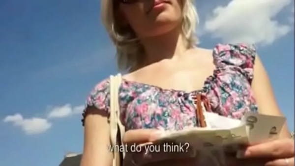 Amateur blonde girl agreed to have sex in public for cash 