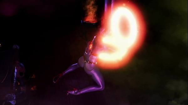 Gorgeous toned demon thanks you with an lewd striptease for the summoning