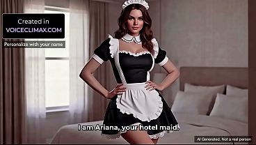 Hot Hotel Maid_finds you jerking off and she wants to finish the job AIGenerated POV JOI