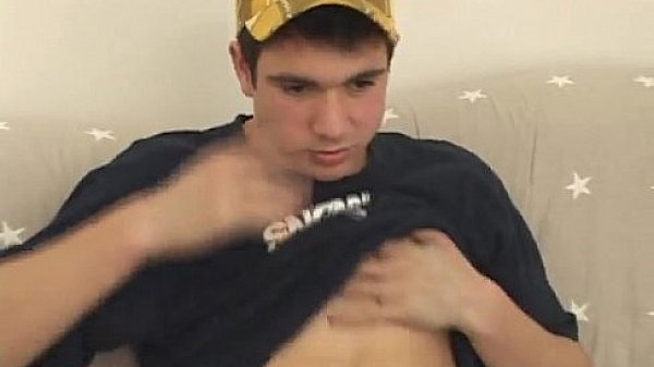 Gay twinks Jordan unwraps down and touches his bod while playing with 