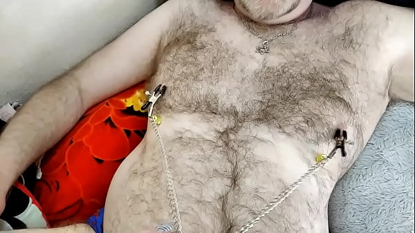 An Adult Girl & A Dick-43. Mature Bitch With A Dick In Her Mouth, With Nipple Clamps And Cum Flowing Out Of Her Horny Old Cunt. thumbnail