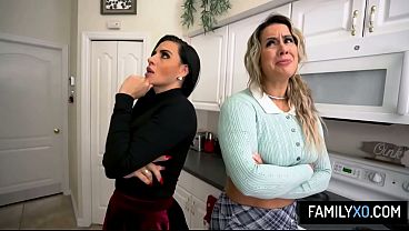 Hot milf stepmother join in an unforgettable fuck session with her stepson and his girlfriend 