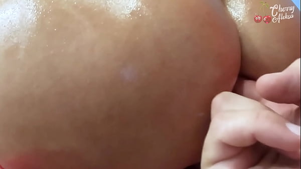 Blonde with glasses fucked in the ass on_a bar_stool