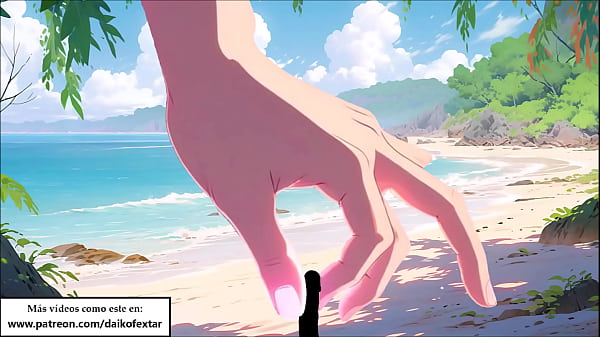 Instrucciones para masturbarse con una gigante en la playa. 