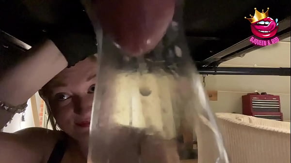 Play MP4 - Close up ruined multiple times into a glass on milking table