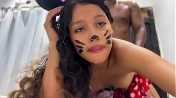 Minnie mouse wanted to eat cheese but ended up eating a cock with her pussy fucked on halloween 