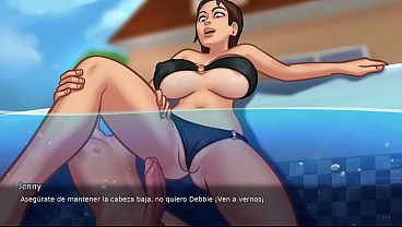 Madrastra puta y pervertida me hace follarla cada rato hasta quedar sin semen, y luego mi hermanastra - summertime saga