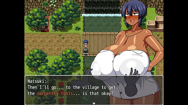 Tanned Girl Natsuki HENTAI Game Ep 2 pervy carpenter wants to massage this massive boobs
