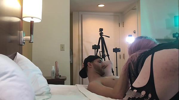 Emo Trans Woman Deepthroating Dick 