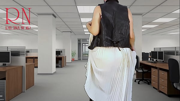 Naked bitch shows striptease in the office fuck that employee