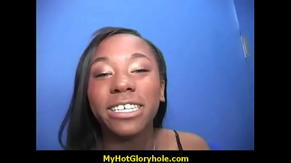 Gorgeous ebony gloryhole blowjob 1
