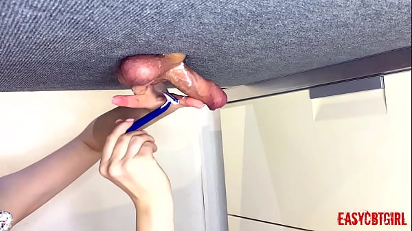 Mistress shaves slave's hairy balls on milkingtable AnnyCandy Painboy