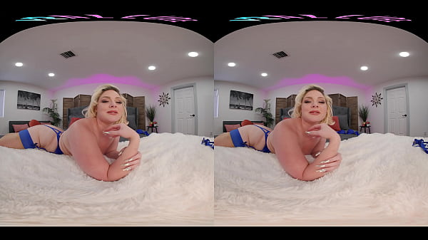 Naturally busty blonde gets off for you in virtual reality 