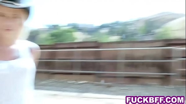 Play MP4 - Tresspassing cowgirl teen best friends share a cock