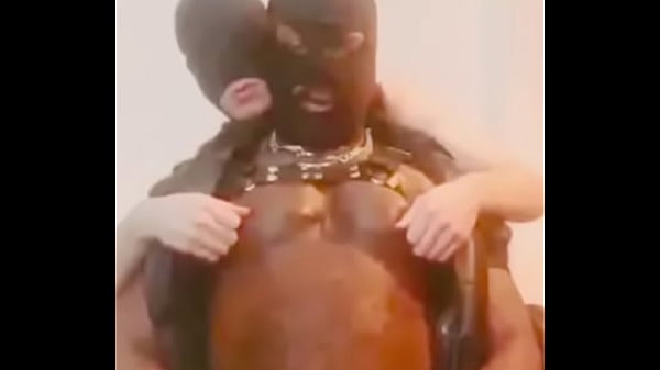 Black Leather Dad Dominates White Sub in Whipping & Titplay Scenes 