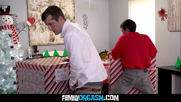 Mischievous daughters surprise their step fathers with glory hole surprise 