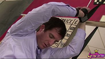 Nonton Sexy Blonde Cindy Behr Office Quickie In Red Lingerie And Stockings thumbnail