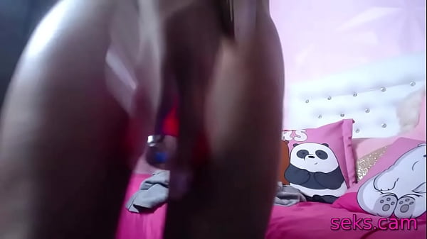 Play MP4 - Wild anal toying with rippled dildo on cam