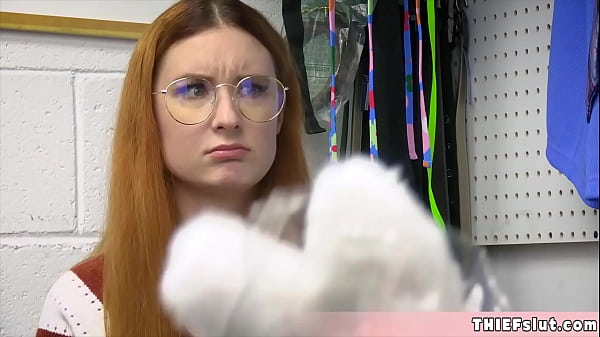 Play MP4 - This cute geeky shoplifter chick got caught and her tight pussy will get a harsh punishement today