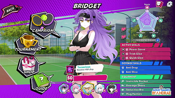 EP15: Hentai Scenes with Kim, Bridget and Sania - Academy Love Saga: Tennis Angels Ex 