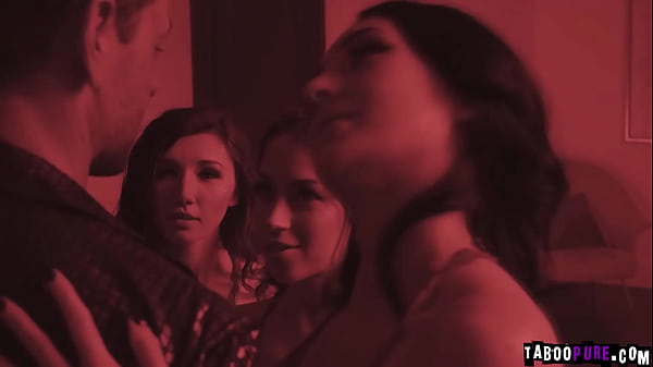 Three stepsisters fucked by hung lucky stud