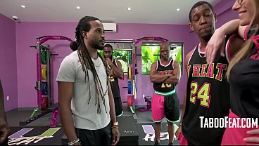 Coach's wife gangbanged by his all black basket ball team