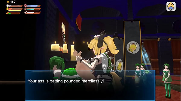 3D Femdom University Bowsette fucks you with Anal a strap-on 