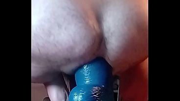 Solo Amateur Guy Enjoys Riding a Huge Dildo