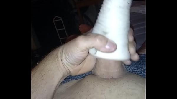 Play MP4 - Jacking my cock with toy she got for me