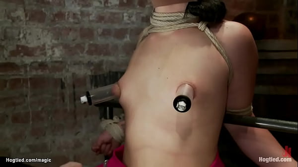 Bound slave gets puffy_nipples_sucked