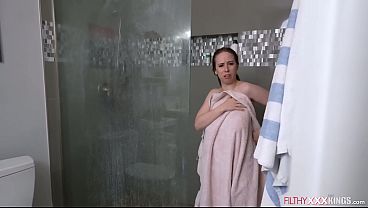 Stepmom Jackie Hoff Caught Her Stepson Spying On Her While Shes In The Shower.the Brunette Milf Lets Him Touch Her Big Tit And Fuck Her Shaved Pussy. thumbnail