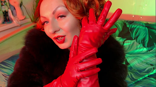 redgloves_fetish tease andseduce_video leather and fur ASMR clip_with hotsounding