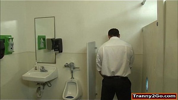 Busty shemale Jenna Tales gloryhole blowjob and anal fucked 